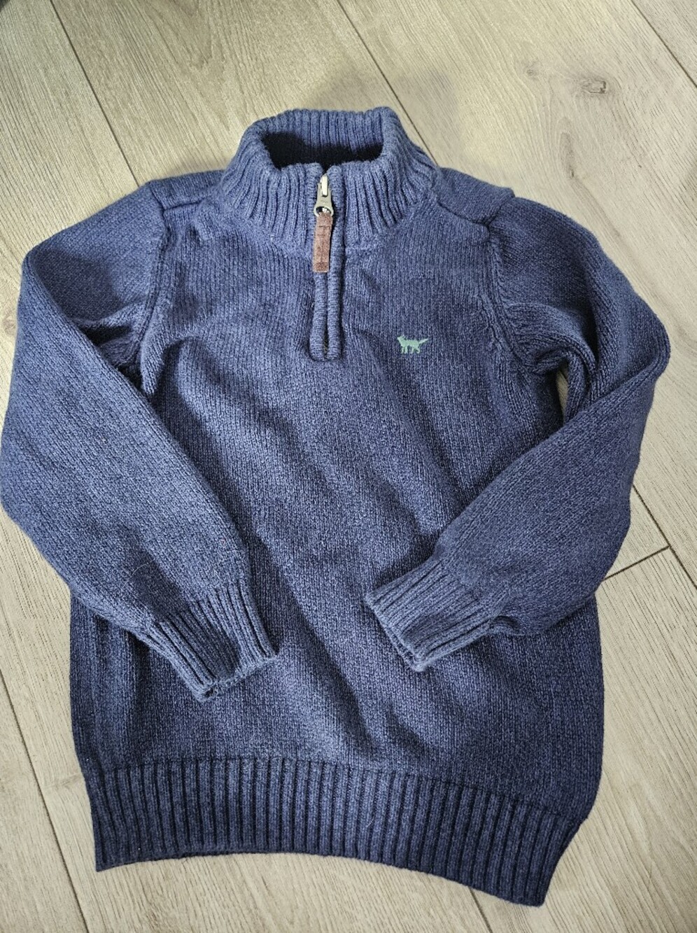 Carter's Boys Navy Blue Quarter Zip Cable Knit Sweater Size 4T 💙🧶